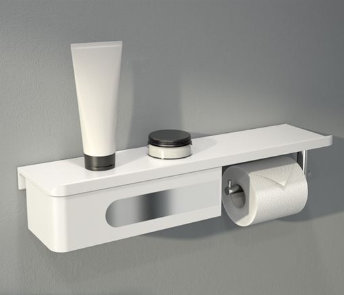 Eloquence Shelf & Drawer with Toilet Paper Holder | ArtistCraft.com