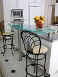Sandblasted Kitchen Counter with Stainless Legs