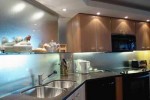 Kitchen Backsplash with Frosted Glass on Mirror